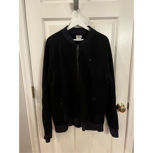 Lacoste Black & Black Scuba Heavy Rayon Blend Jacket sz 7 or US XXL